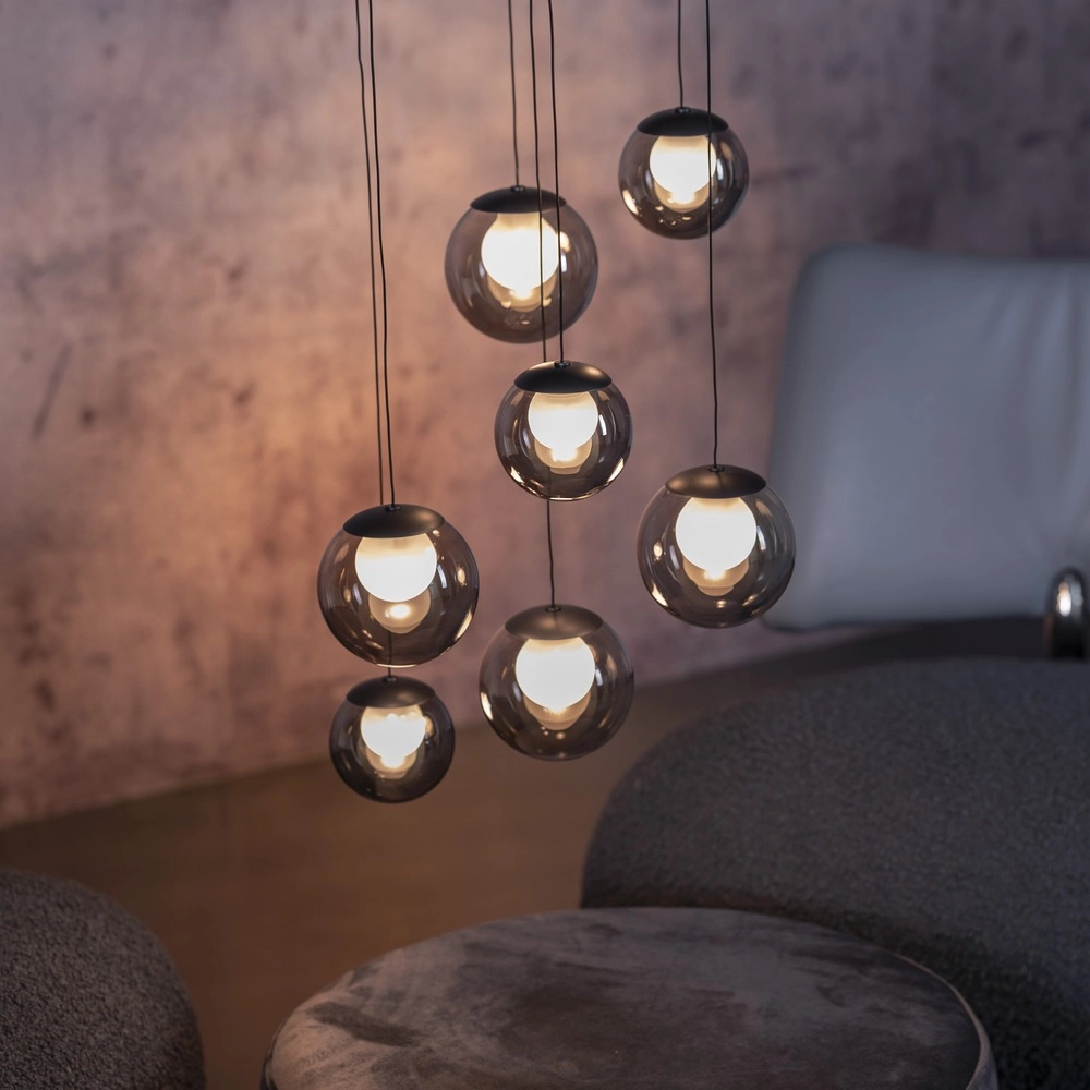 7-lichts hanglamp Pure Popup mystic grey Paul Neuhaus 4012248396674