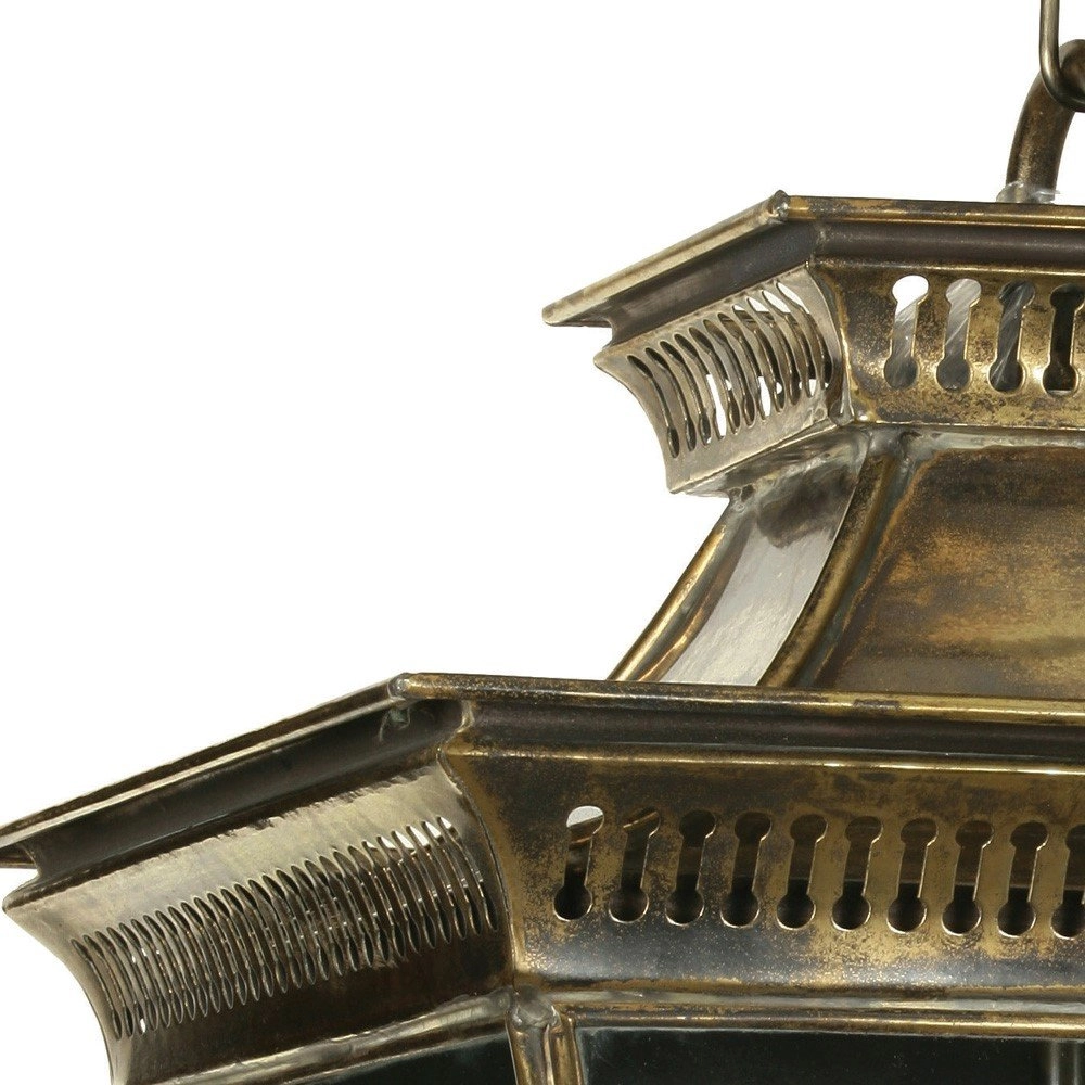Antieke hanglamp Pagoda M 1-lichts - antiek koper (ANT) Limehouse
