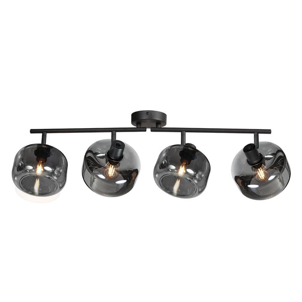 Zwarte plafondlamp Tenebris 4-lichts Steinhauer 8712746178135