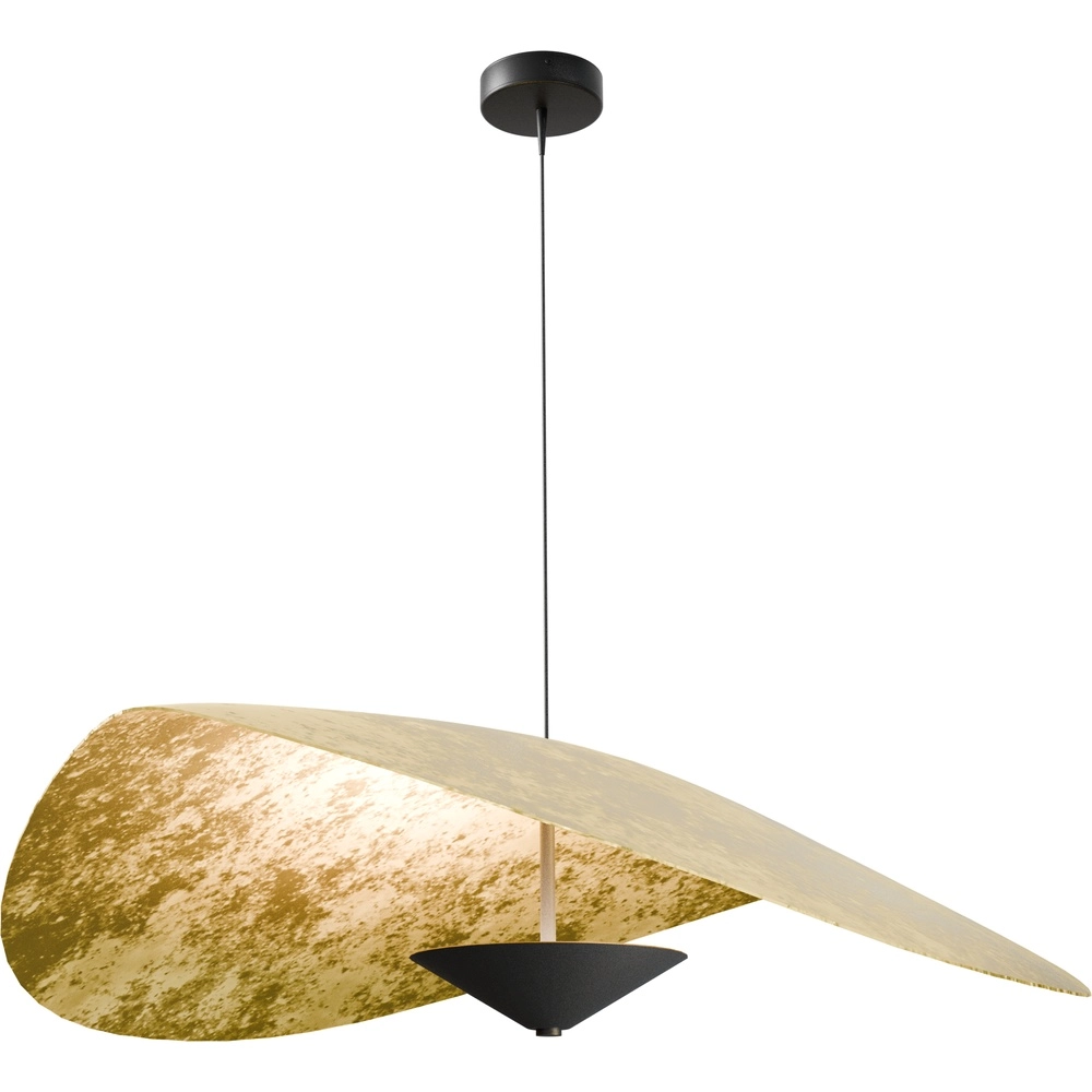 Ø 90cm led hanglamp Lente bladgoud