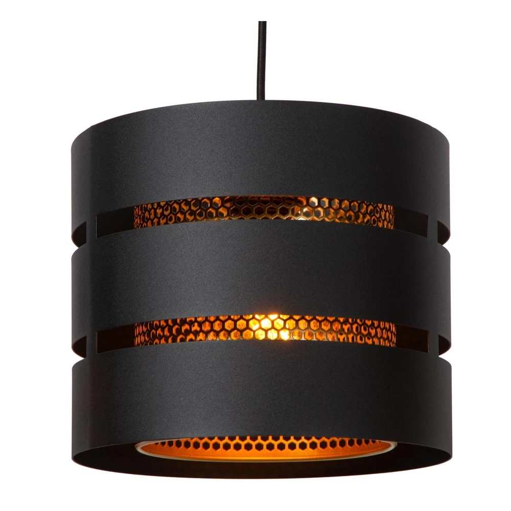 Hanglamp Rosas Ø 26cm zwart met goud Lucide 5411212211811