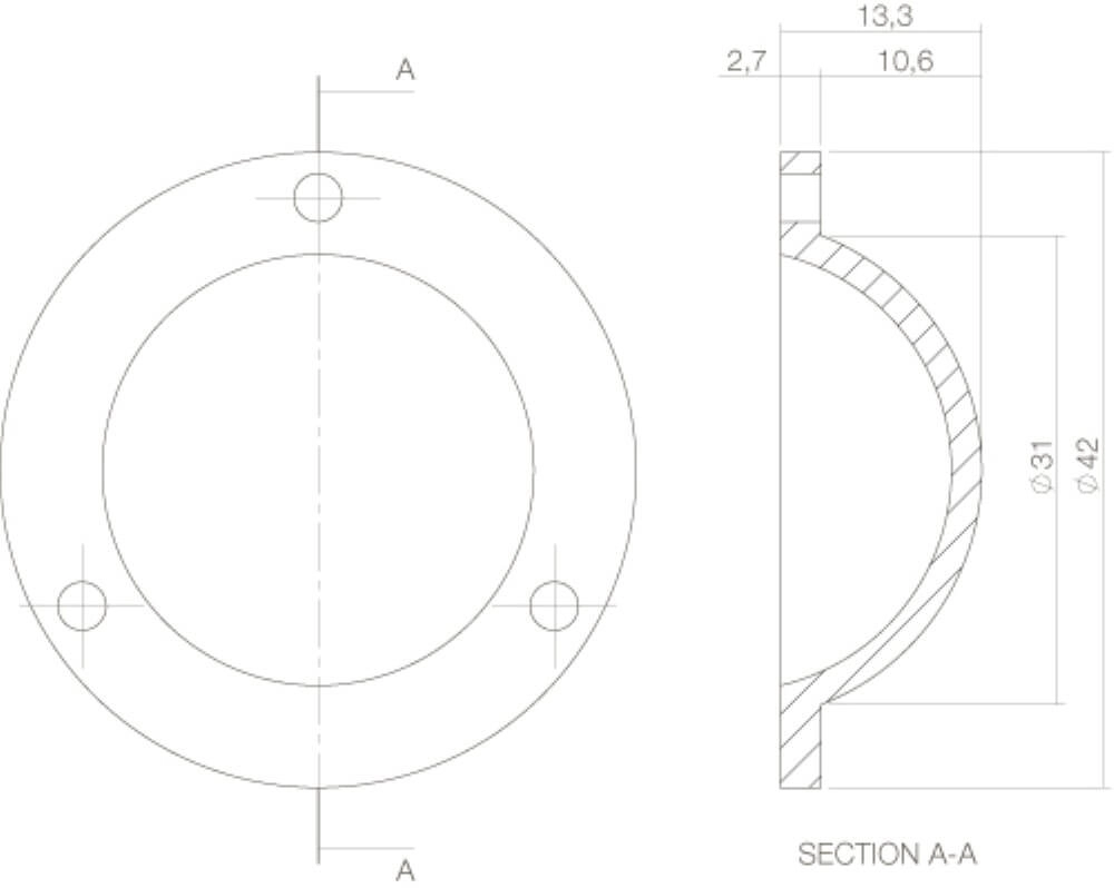 Afdekplaatje Castor voordeurknop messing getrommeld Intersteel 8714186119921