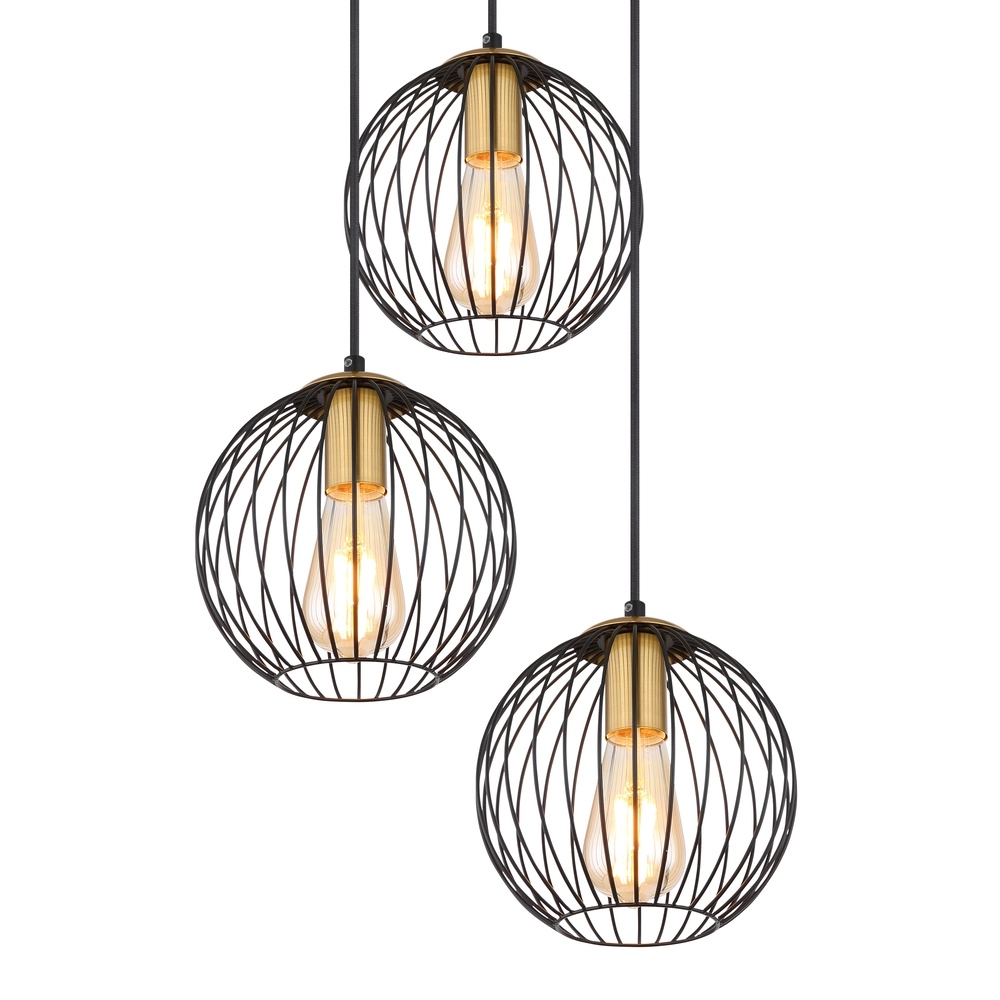 Zwarte draadlamp Eusebius design Globo 9007371419784