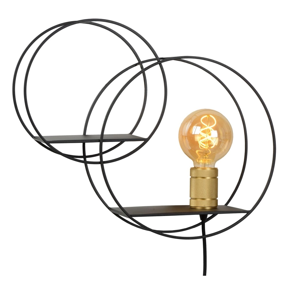Unieke wandlamp Circle zwart met schapjes Lucide 5411212211408