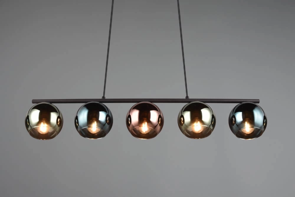 Design hanglamp Sheldon zwart met smoke glas Trio 4017807585254