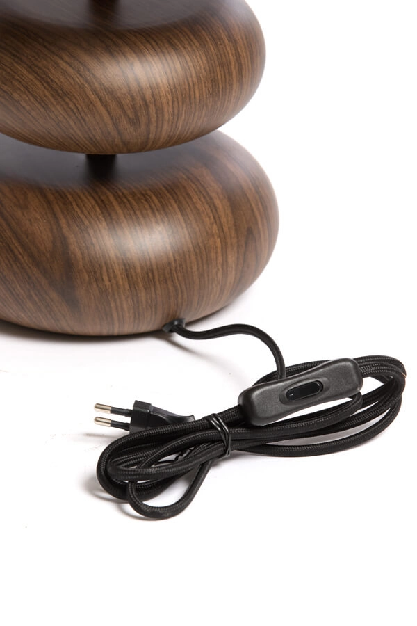 Tafellamp Danialo hout met bruin 60cm Light & Living 8717807759605