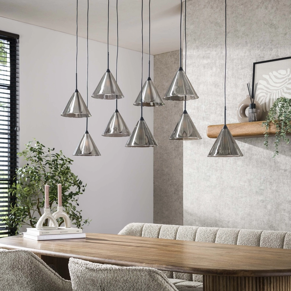 9-lichts hanglamp Conic voor eettafel Lyora 8716803512023