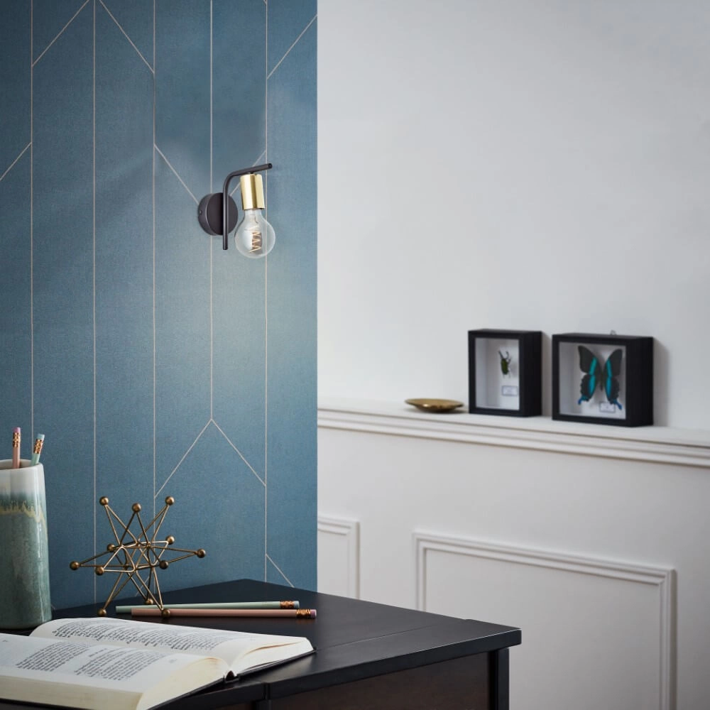Wandlamp Kerry zwart Brilliant 4004353413100