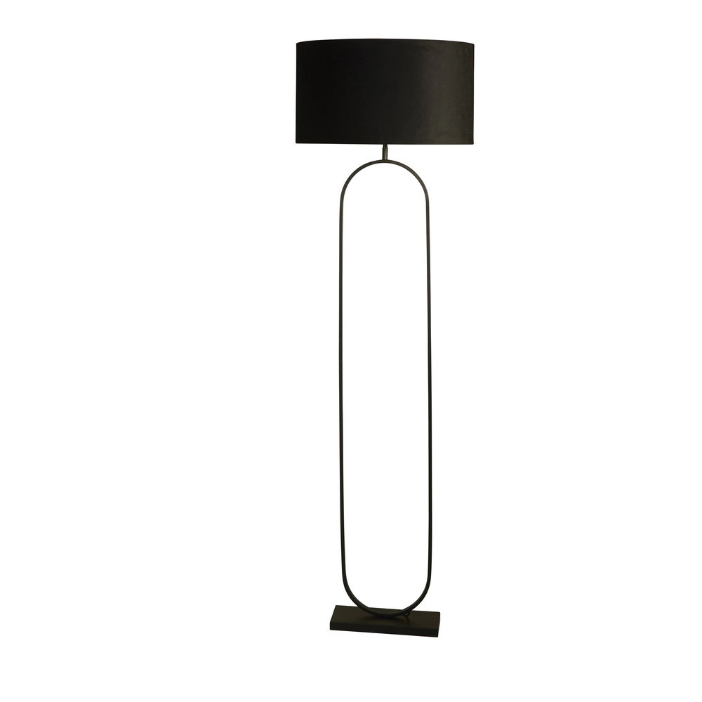 Vloerlamp Modish zwart met zwarte kap Vloerlamp Modish zwart met zwarte kap