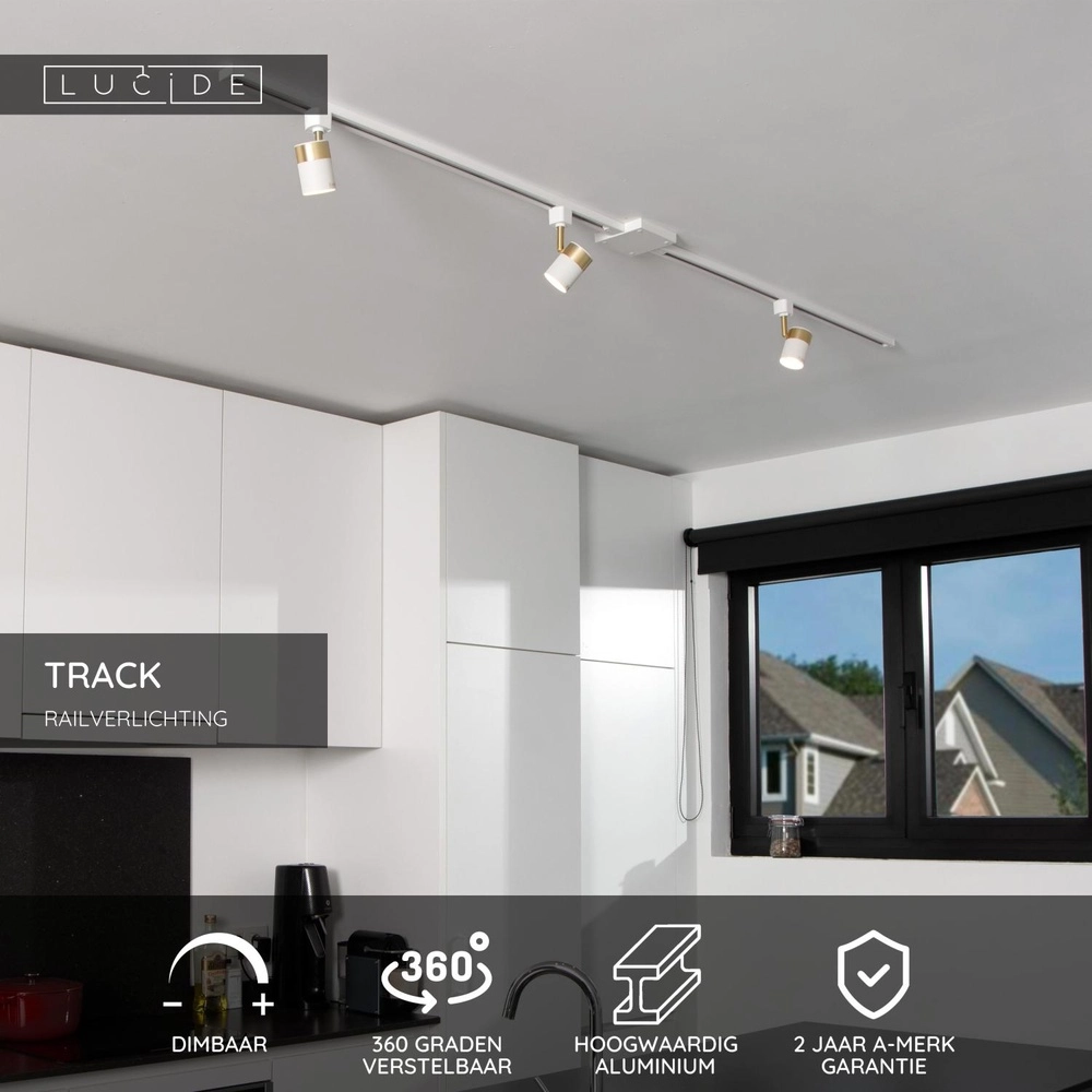 Railspot Track Floris 1-fase wit Lucide 5411212093837