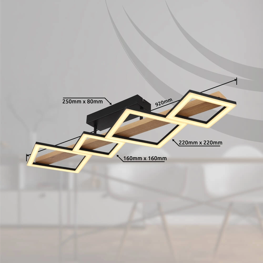 Moderne plafondlamp Dustin zwart 92cm Globo 9007371451104