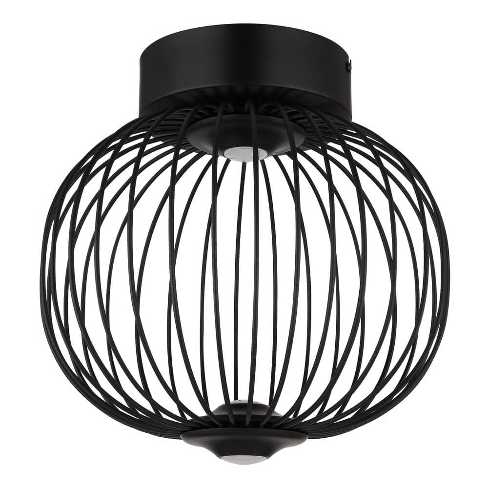 Zwarte plafondlamp Galway enkel kooi Ø 30cm Globo 9007371465330