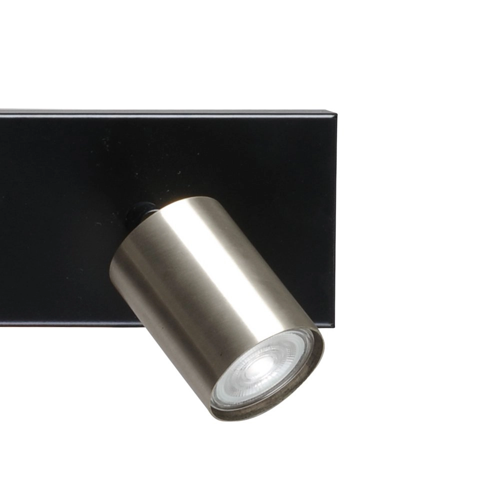 Zwarte plafondlamp Bounce met 2 nikkel spots Masterlight 8718121219943