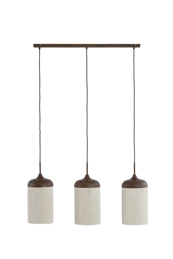 Hanglamp 3-lichts Dania donkere hout print Light & Living 8717807759612