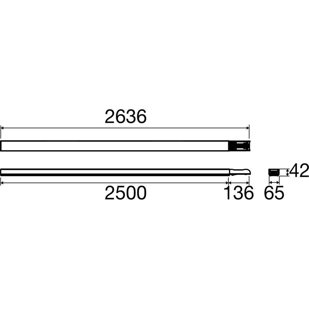 Verbindingsprofiel Easylight 250cm wit 5-polig SLV 4024163305877