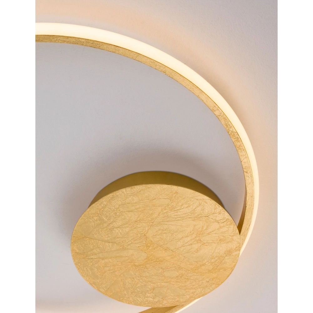 Ronde plafondlamp Fuline goud Ø 50cm Lyora 5212017419668