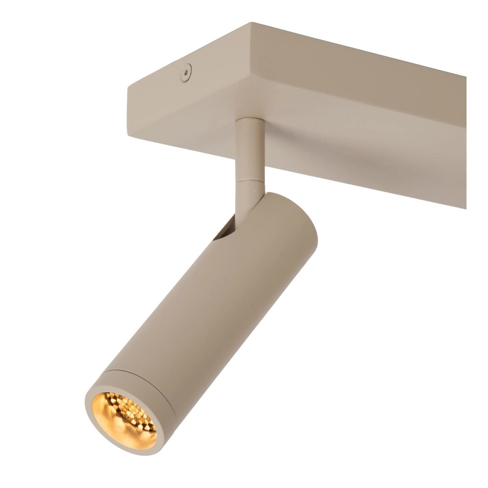 Strakke plafondlamp Grado 2-lichts zand bruin Lucide 5411212221728