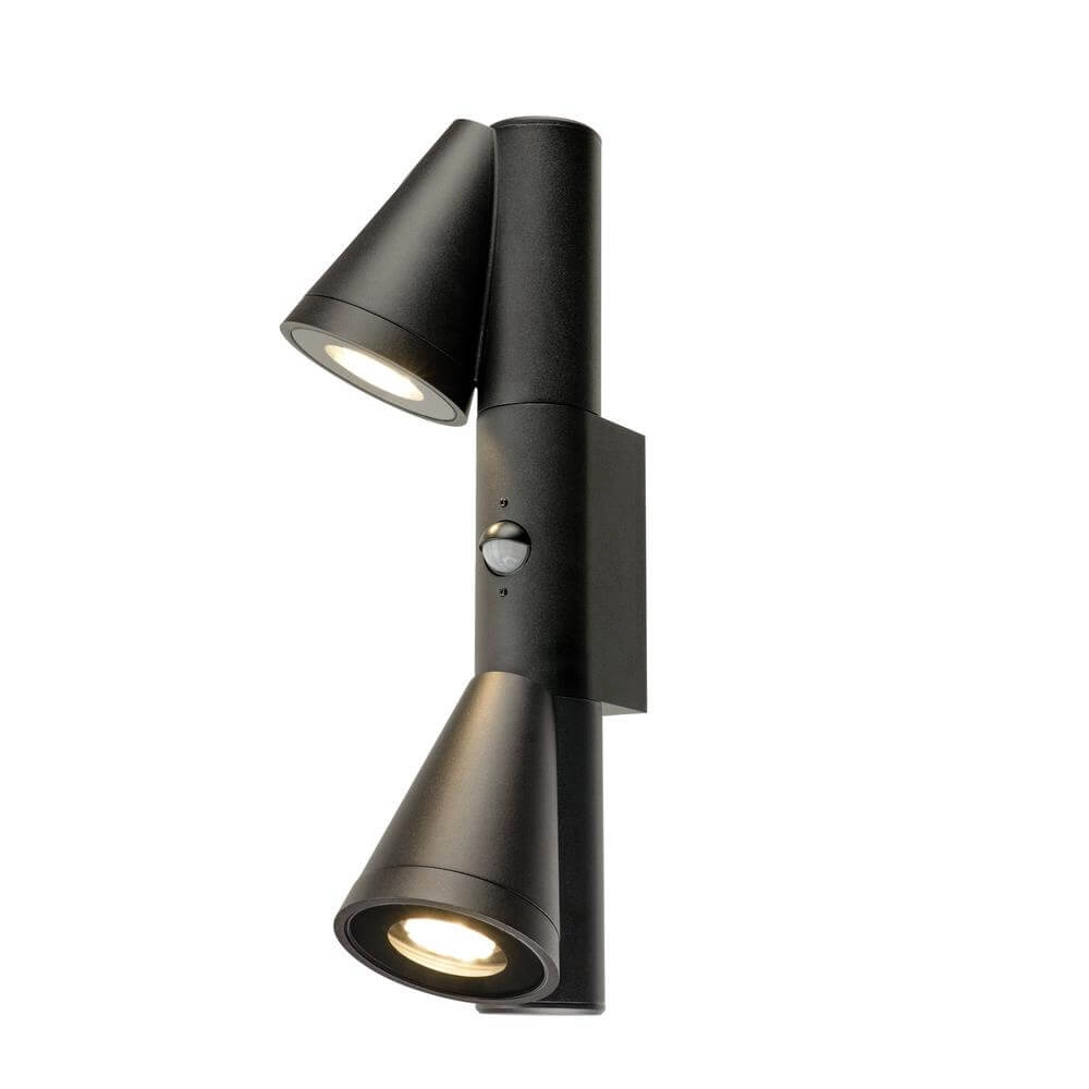 Design wandlamp T-Tube WL dubbel zwart met sensor SLV 4024163291620