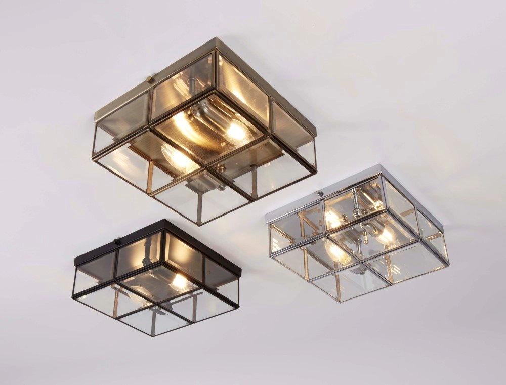 Vierkante plafondlamp Flush Searchlight 5053423023038