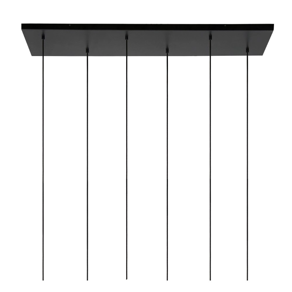 6-lichts hanglamp Joanet recht goud met smoke glas Lucide 5411212451446
