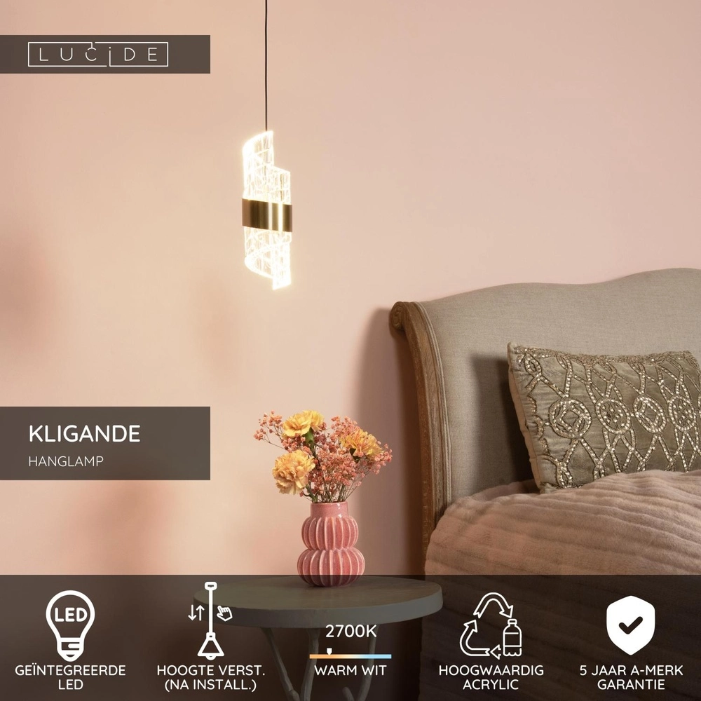 Design hanglamp Kligande goud Ø 13cm Lucide 5411212134585