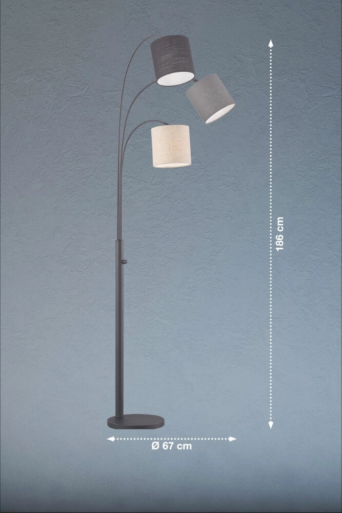 Landelijke leeslamp Shade 3-lichts Fischer & Honsel 4003694403603