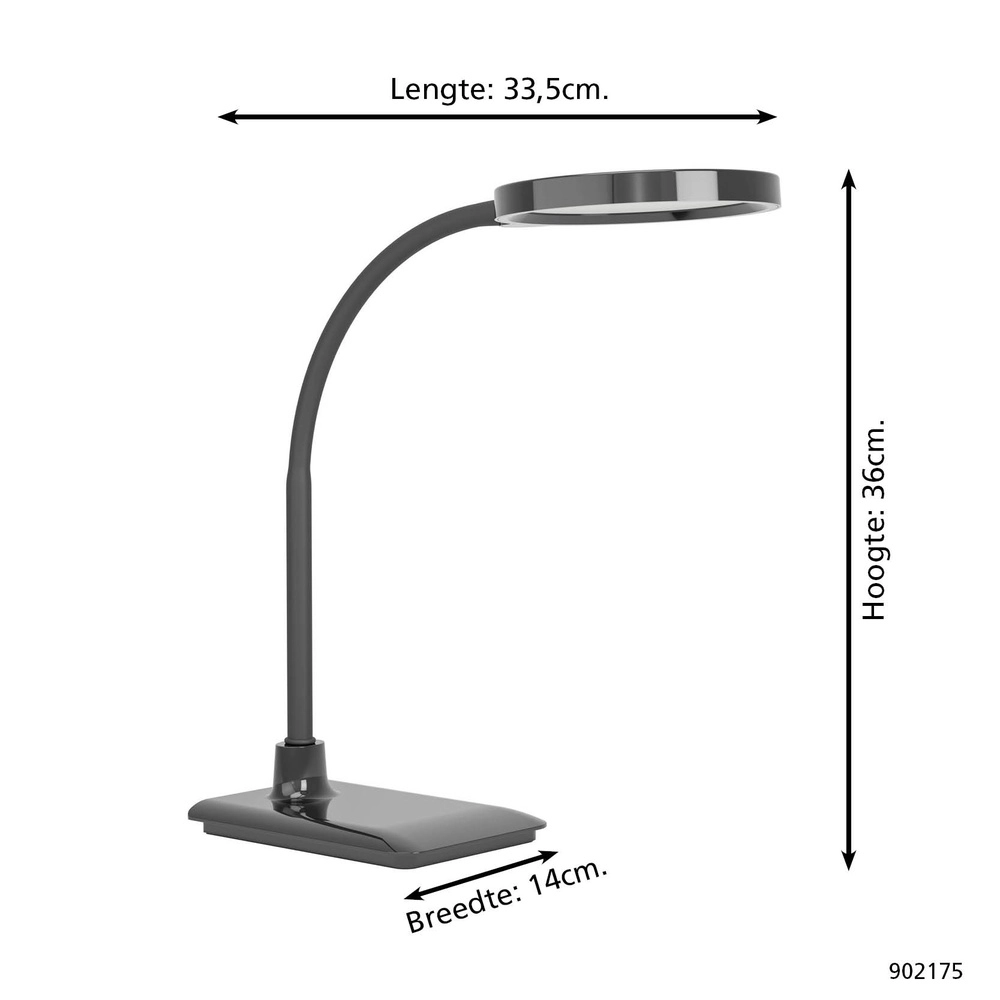 Bureaulamp Lauro zwart Eglo 9008606357536