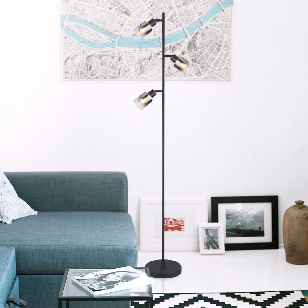 Vloerlamp Hubertus met smoke glas Globo 9007371458011