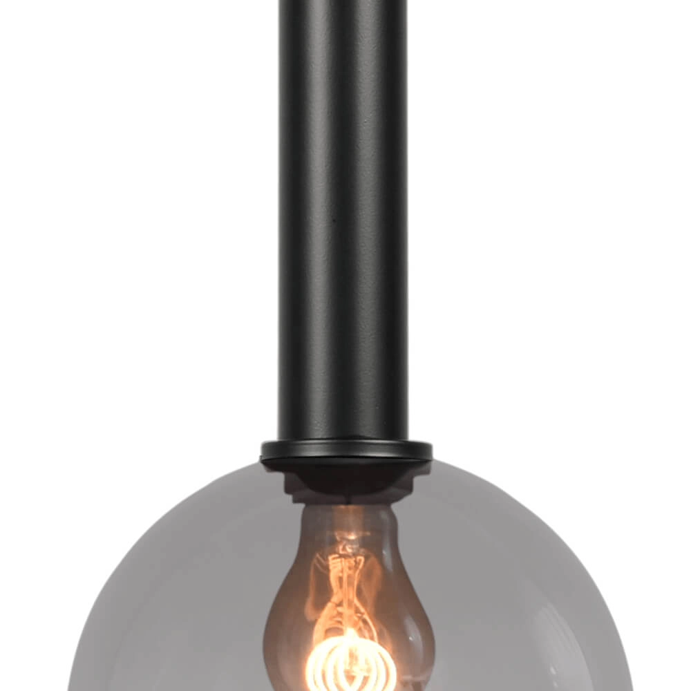 Hanglamp Ø 20cm Bella 2 Zwart met smoke glas Masterlight 8718121256382