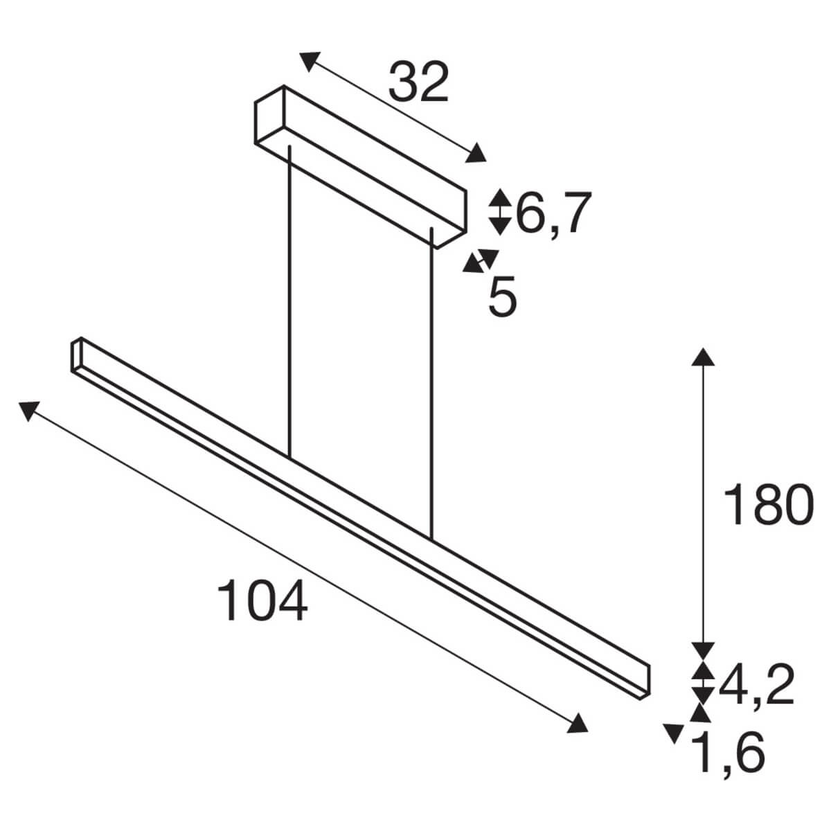 kantoor hanglamp One Linear 2x10w Led 140cm mat messing SLV 4024163262668