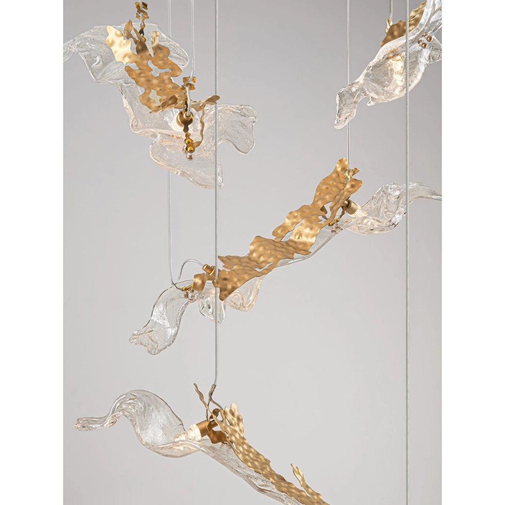 Gouden hanglamp Avesa met helder glas Ø 60cm Lyora 5212063500433