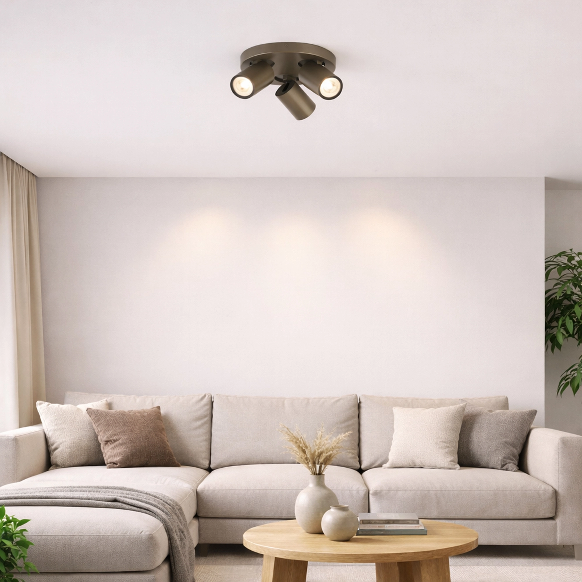 Plafondlamp Selene 3 rond brons Lyora 5053423314464