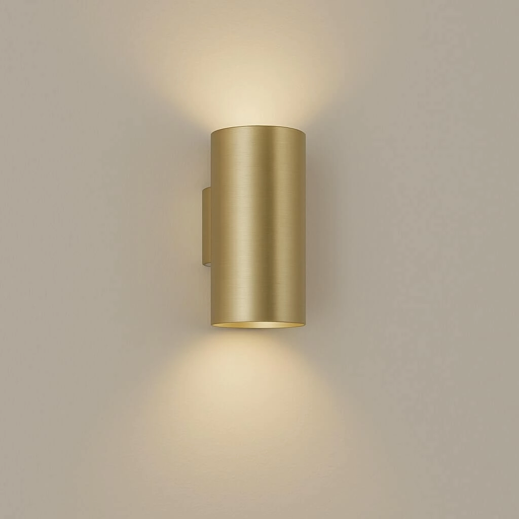 Ronde wandlamp Sifor geborsteld goud