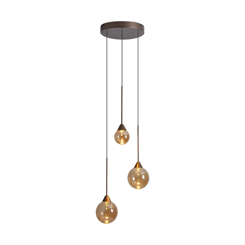 Design hanglamp Opux Lux 3-lichts brons