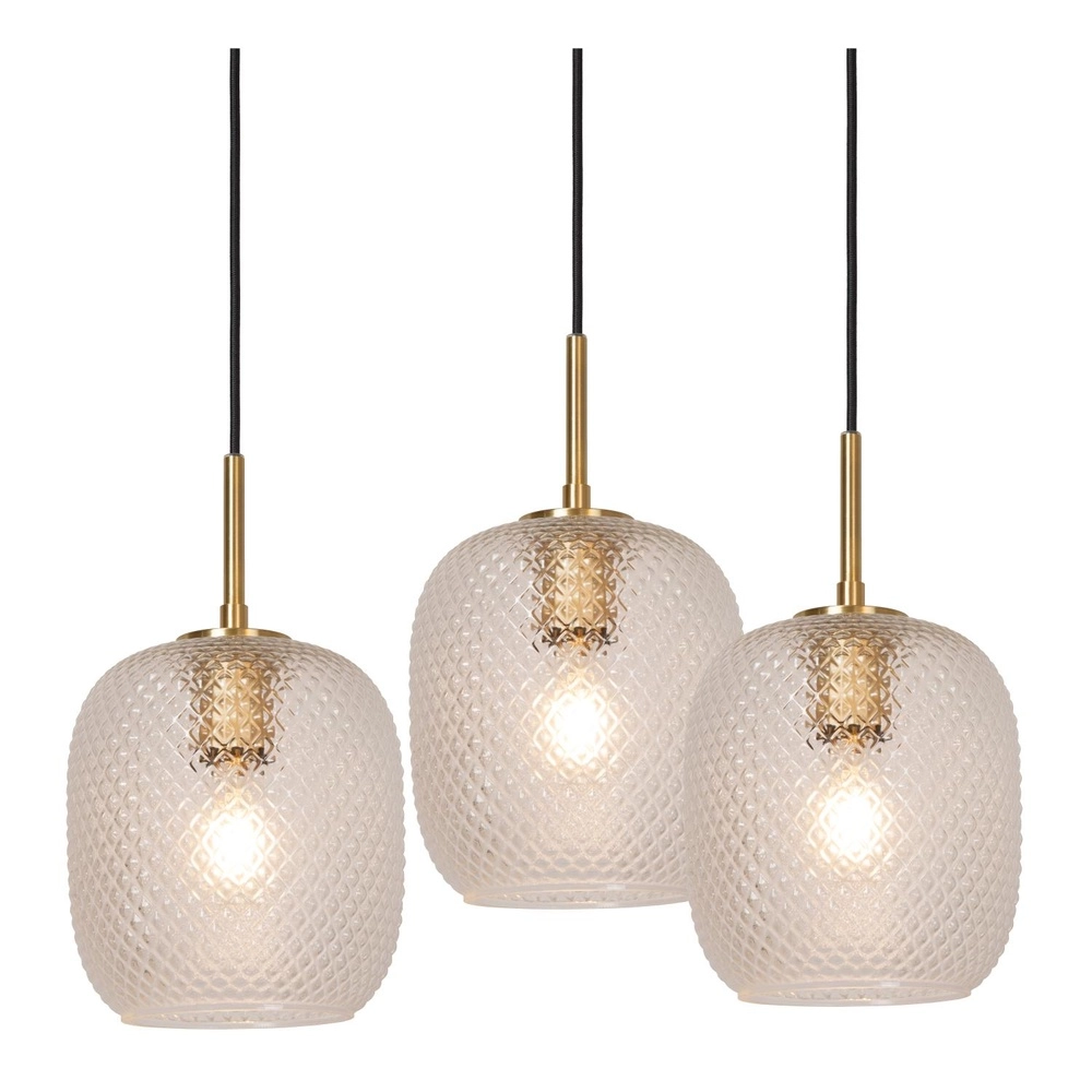 Strakke hanglamp Alicent goud 3-lichts Lucide 5411212032164