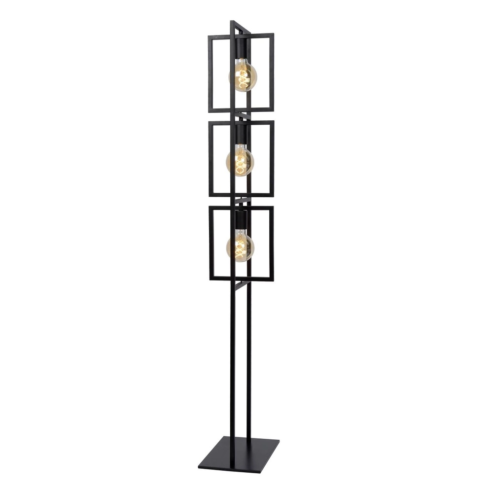 Vloerlamp Luuk 3-lichts zwart Lucide 5411212010858
