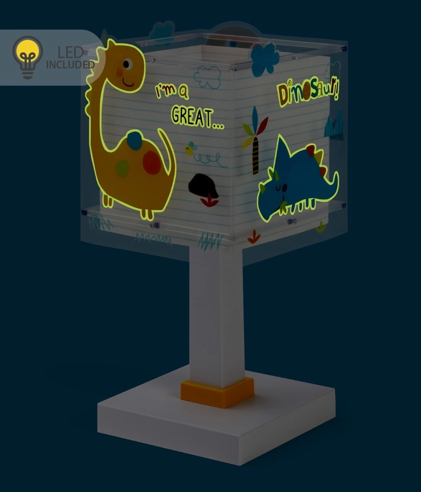 Tafellampje Dinos geel Dalber 8420406001814