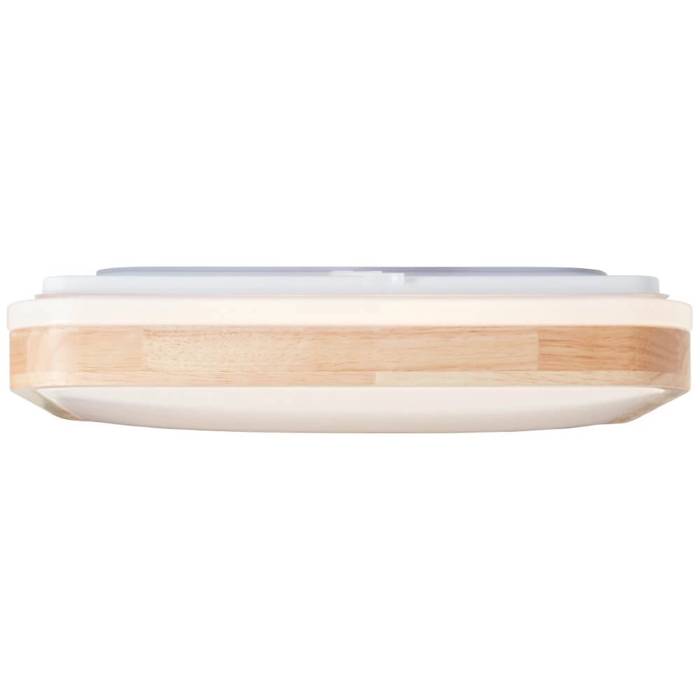 Plafondlamp Tumeo 39 x 39cm wit met hout Brilliant 4004353411311