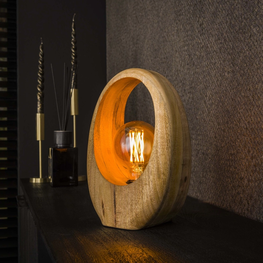 Mango houten tafellamp Arch 1x E27 - 30cm