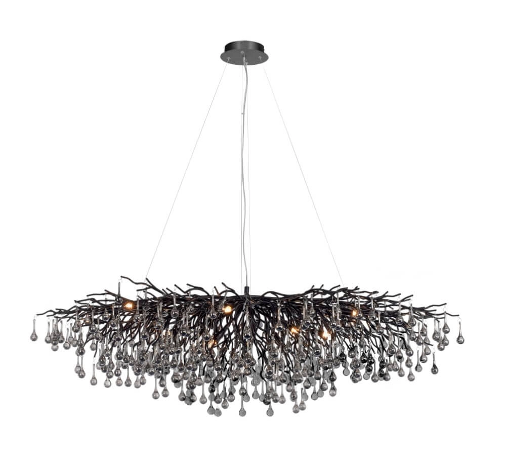 Grote kroonluchter Icicle zwart Paul Neuhaus 4012248377543