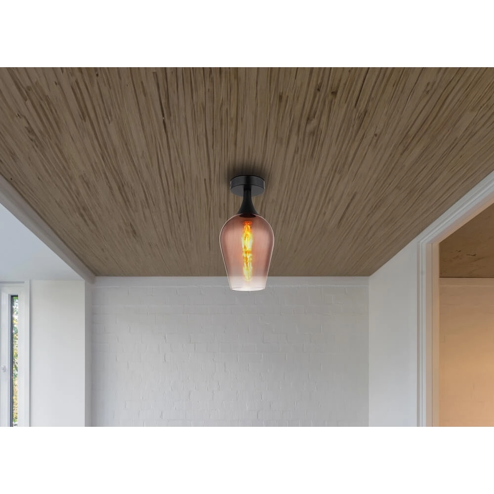 Plafondlamp Lavus rood glas Ø 15cm Globo 9007371465200