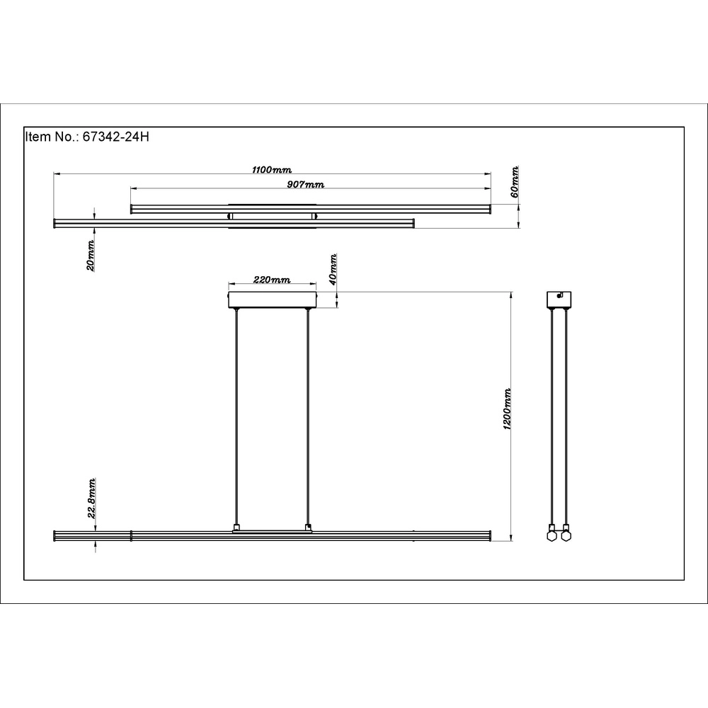 Moderne hanglamp Kirina 110cm zwart Globo 9007371506248