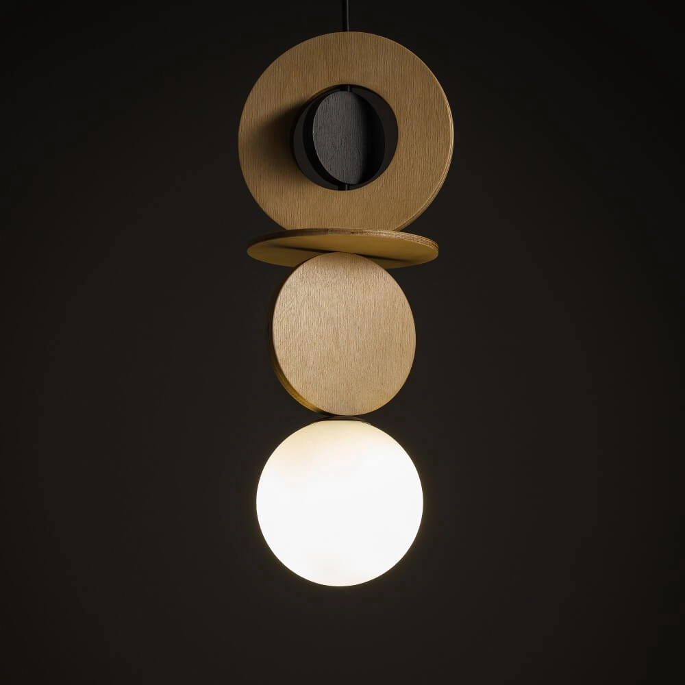 Design hanglamp Drops Wood A 1-lichts hout Lyora 5903139111737