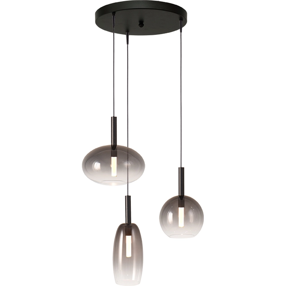 3L vide hanglamp Lido met smoke-fading glas