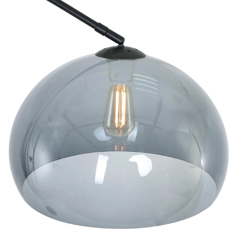 Booglamp Stresa zwart met smoke glas Steinhauer 8712746116489