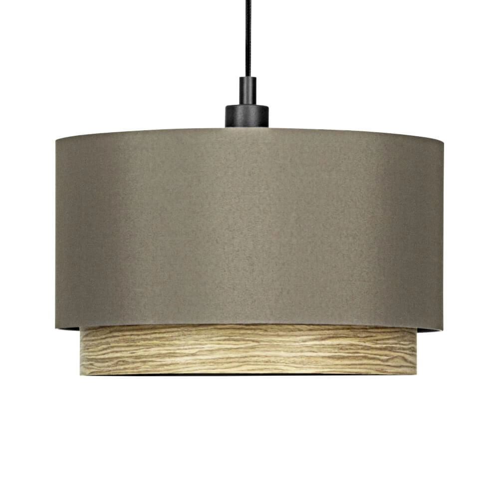 Hanglamp Marchena cappucino met hout - Ø 48cm