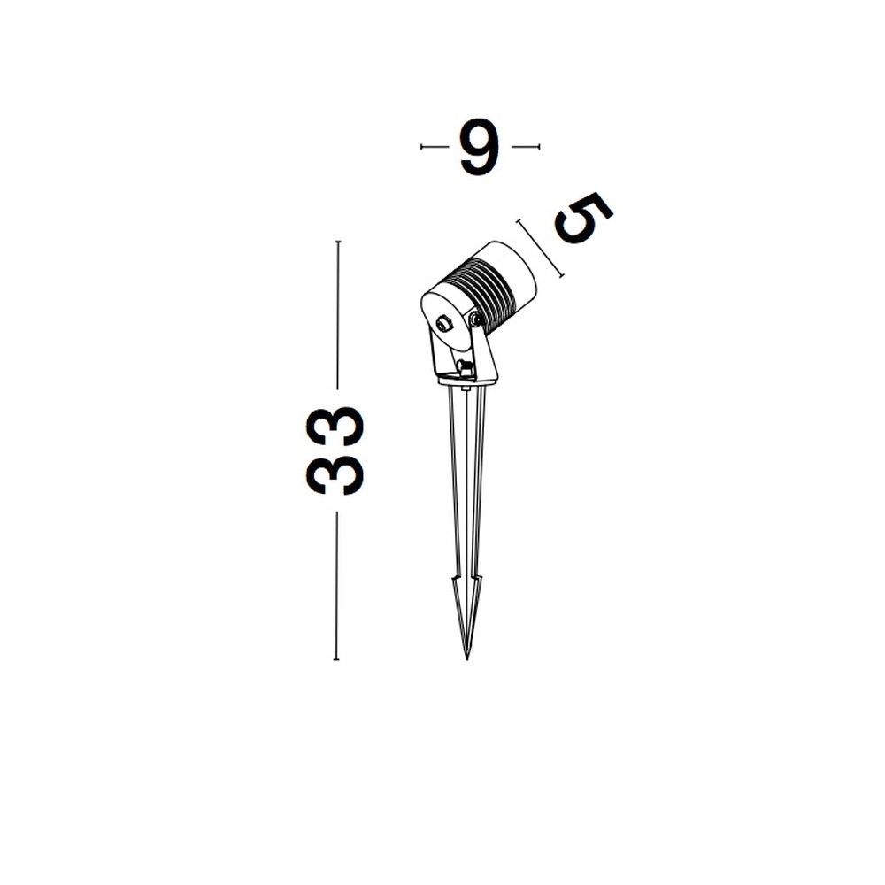 Spike spot Stake black 33cm Lyora 5212017424341