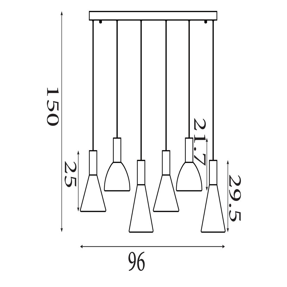 Hanglamp Cannes 6-lichts Searchlight 5053423299341