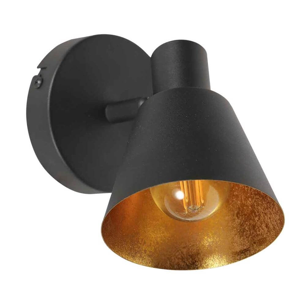 Wandlamp Oeroe zwart met goud Steinhauer 8712746176322
