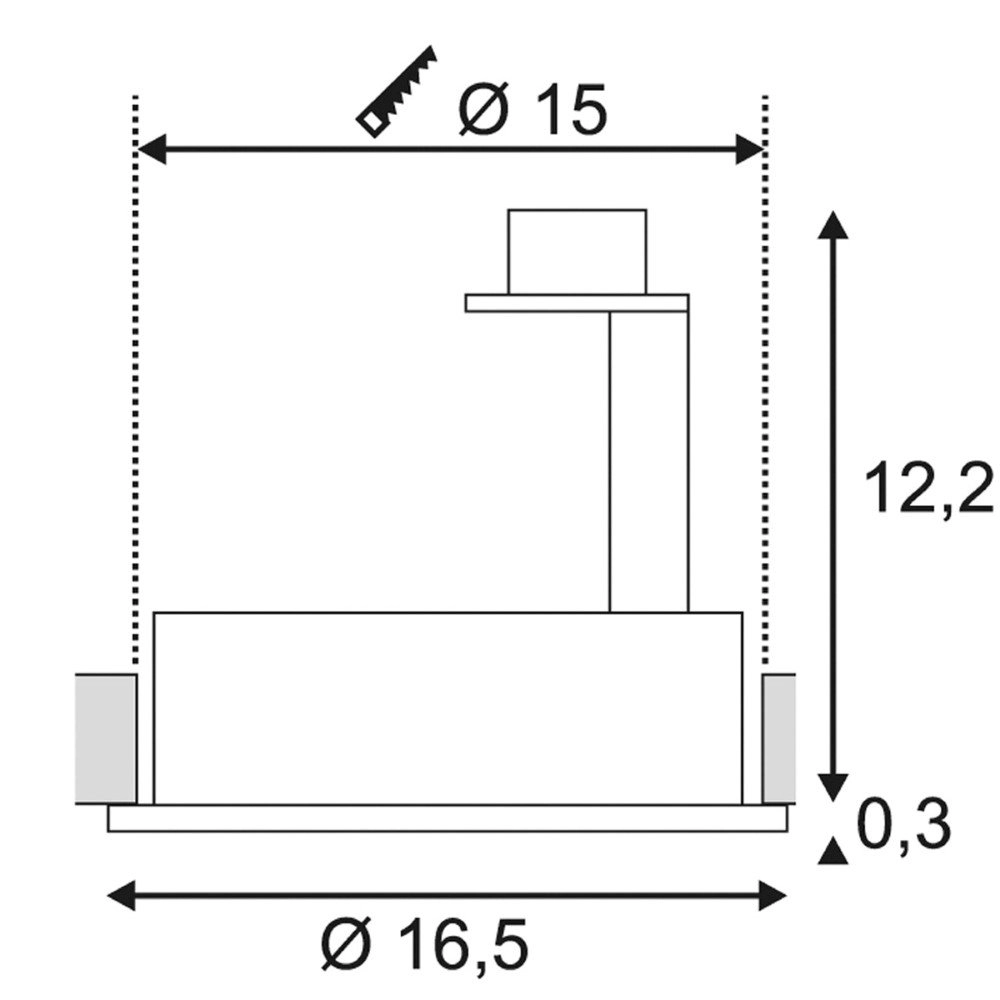 Inbouwspot New Tria ES111 Round 16,5cm wit SLV 4024163101769